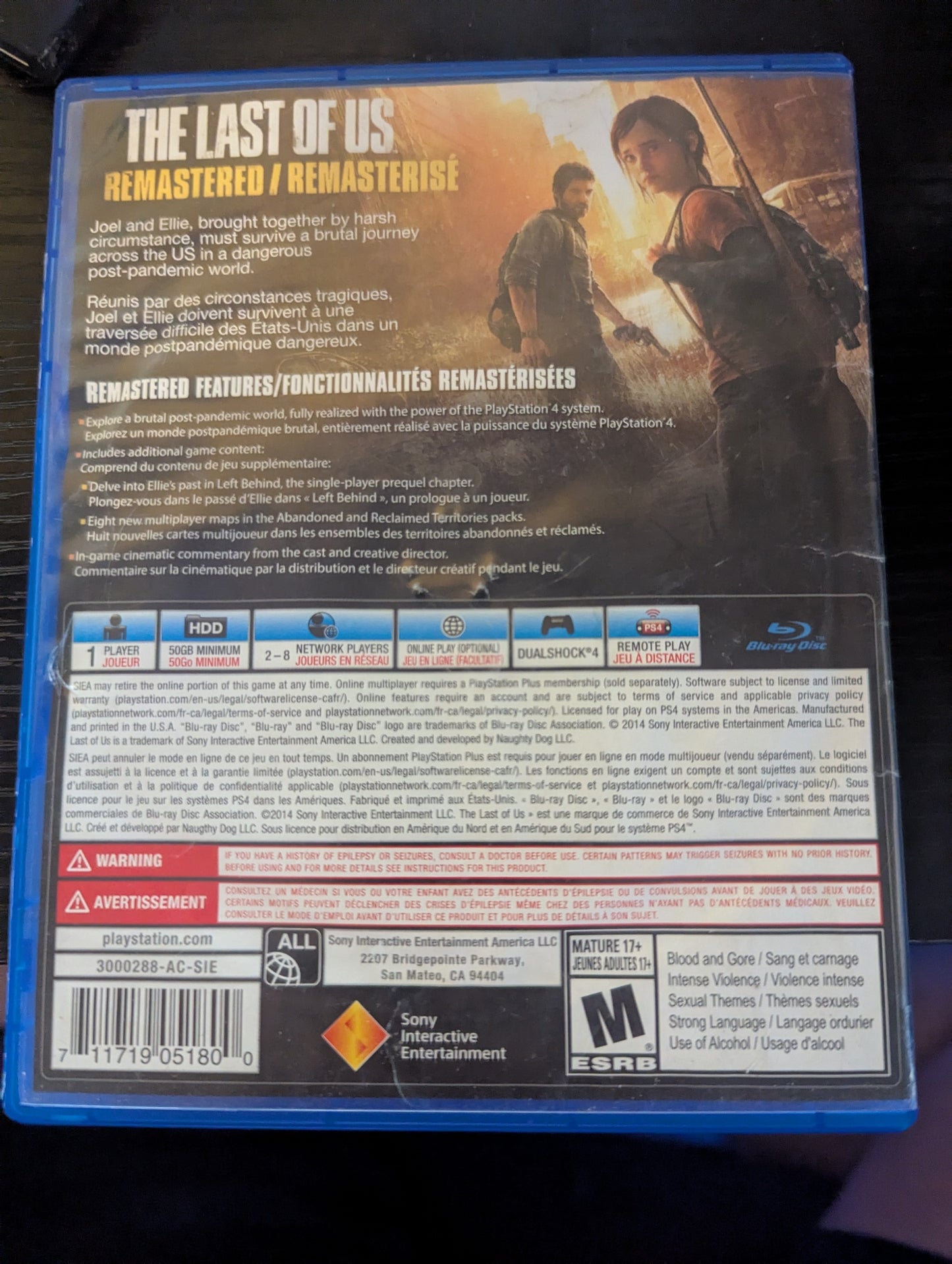 PS4 Last Of Us Remastered