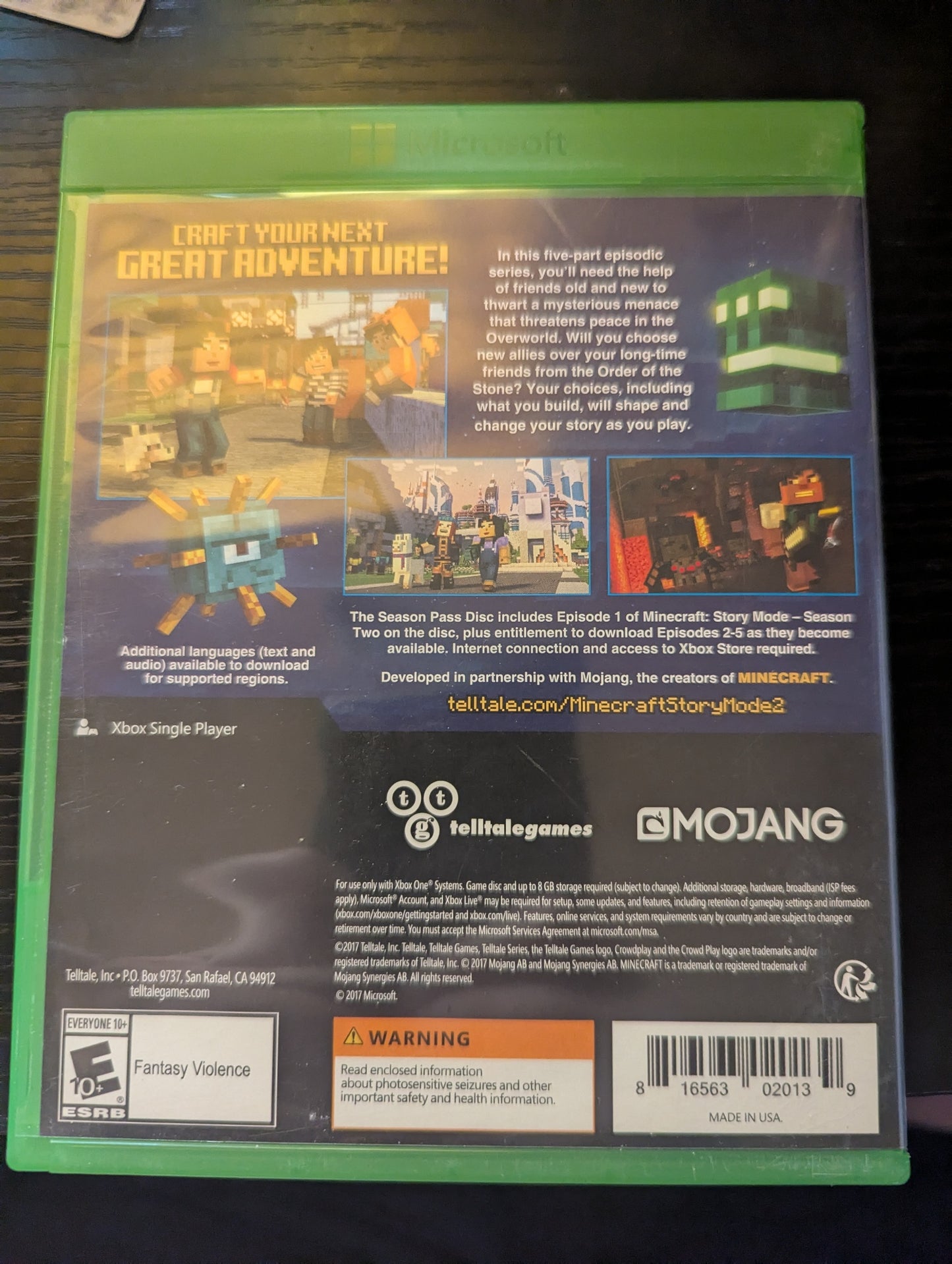 Xbox One Minecraft Season Two Story Mode