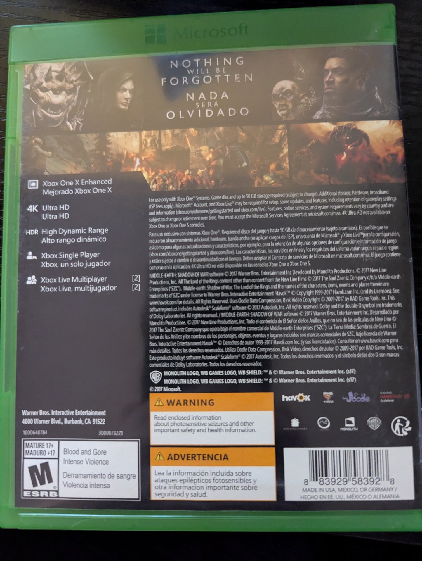 Middle Earth Shadow of War