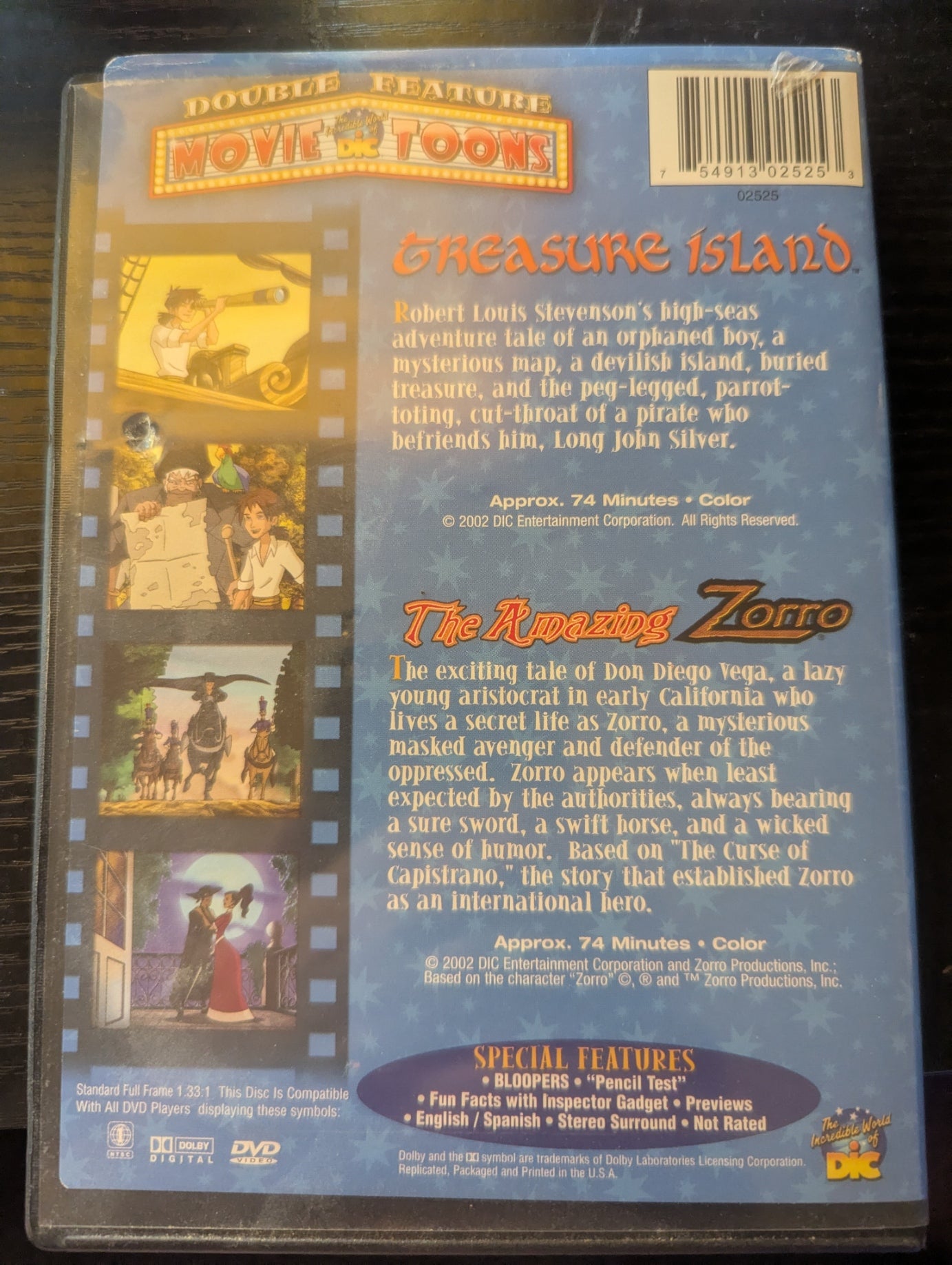 Double Feature Movie Toons - Treasure Island and The Amazing Zorro