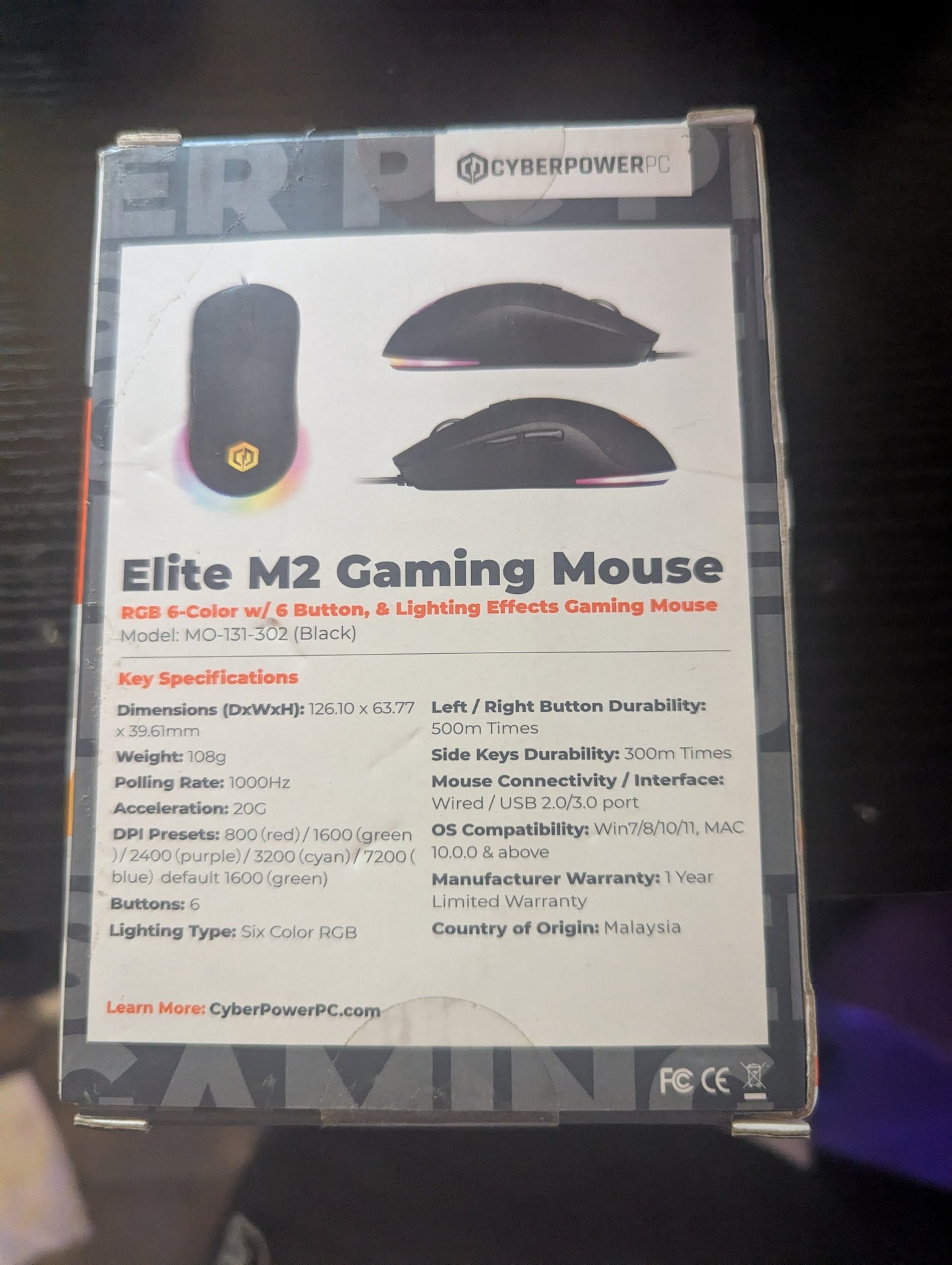CyberPower PC Elite M2 Gaming Mouse